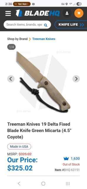 Treeman Combat Knives - 19 Delta