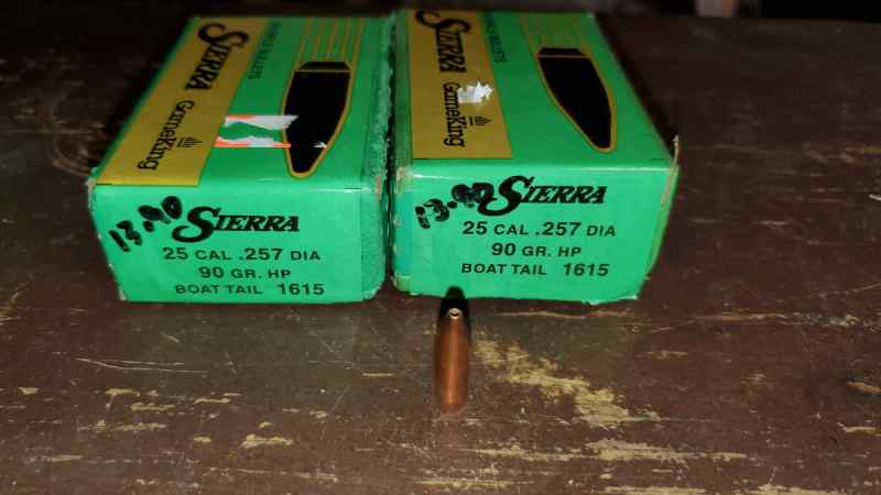 Sierra 25 cal (257) 90 gr reloading bullets