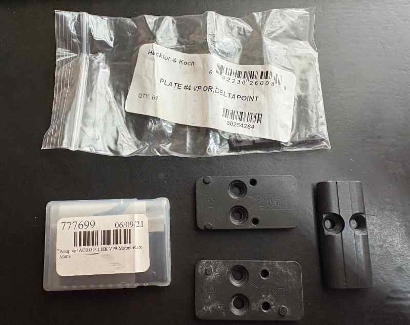 Heckler Koch HK VP9 VP40 Optic Plates