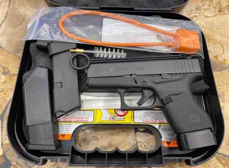 GLOCK 43 9MM 3&quot; BARREL 3 EXTRA MAGS!