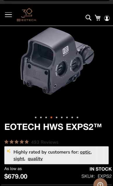 EOTECH HWS EXPS2 sale or trade